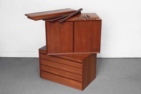1/2 Poul Cadovius Royal System Credenza Cassetto Scaffale Teak – Scaffali a muro, Legno (photo 6 of 20)