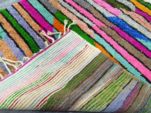 Mehrfarbige Berber-Tapis aus Leinen, 300 cm x 150 cm