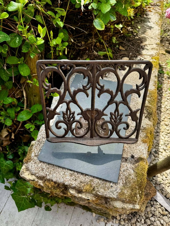 Art Nouveau wrought iron magazine rack lectern (photo 2 of 9)