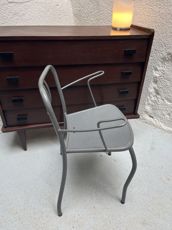 Stalen stoelen uit de jaren 80 – Eetkamerstoelen, Metal (photo 6 of 8)