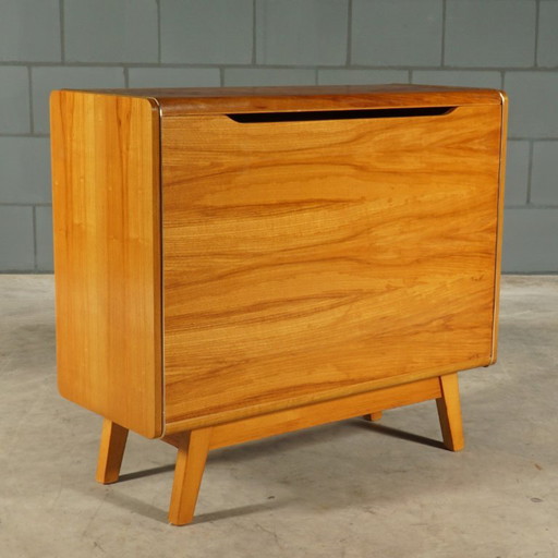 Mobiletto vintage con ante a ribalta – Bohumil Landsman – Jitona – anni '60 – opbergkast, Brass, Wood