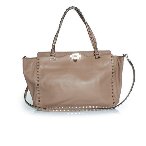 Valentino Garavani, borsa tote media in pelle con borchie Rockstud