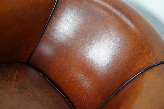 Image 1 of Vintage Nederlandse cognackleurige leren clubfauteuils, set van 2