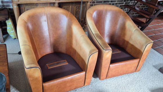 Set van 2 vintage clubstoelen van cognacbruin leer – Cuoietto Leather – Kok Wooninrichting Amersfoort (photo 8 of 19)
