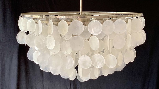 Lampe suspendue de table de salle à manger en coquillage de Capiz