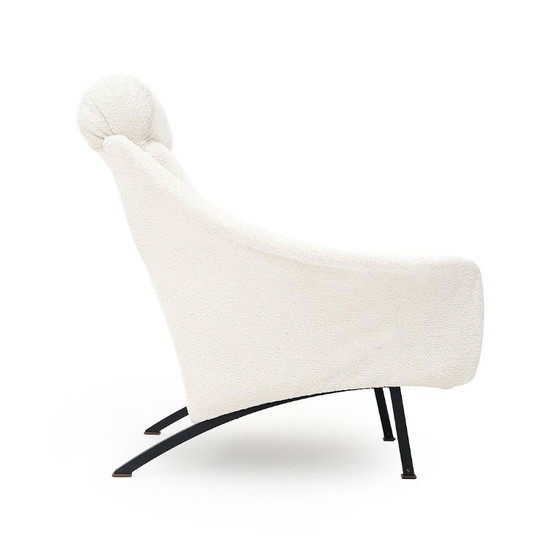 Image 1 of Pair of white bouclé armchairs, 1950s