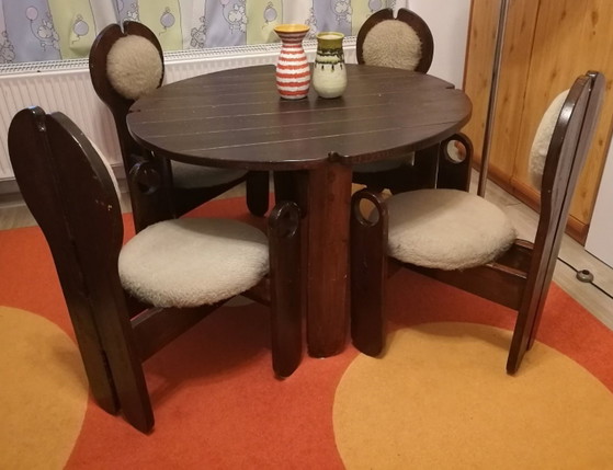 Vintage Dining Chairs & Table by Szeleczky, 1960s, Set of 5 – Dining set (photo 11 of 15)