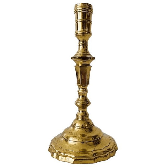 Image 1 of Vintage messing gouden kandelaar 1950's