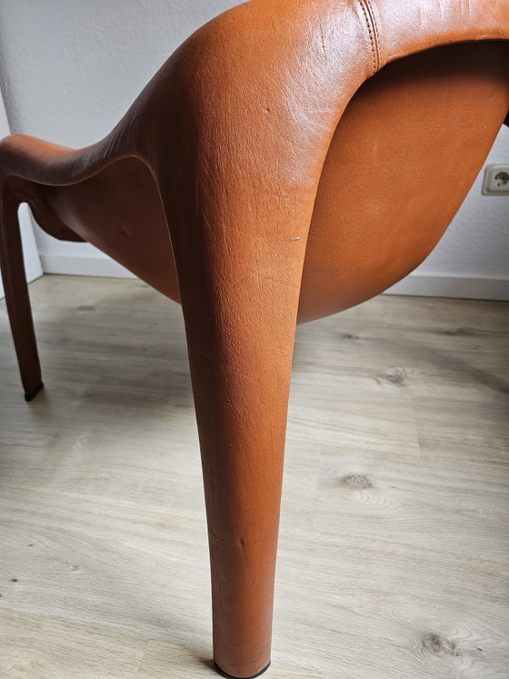 Uiterst zeldzaam: Sergio Mazza Space Age Fiberglass Lounge Chair – Volledig lederen uitvoering (jaren 60/70) (photo 7 of 15)