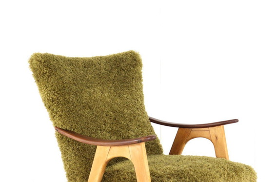 Image 1 of Two tone doodle fauteuil 'Wing' vintage gestoffeerd 