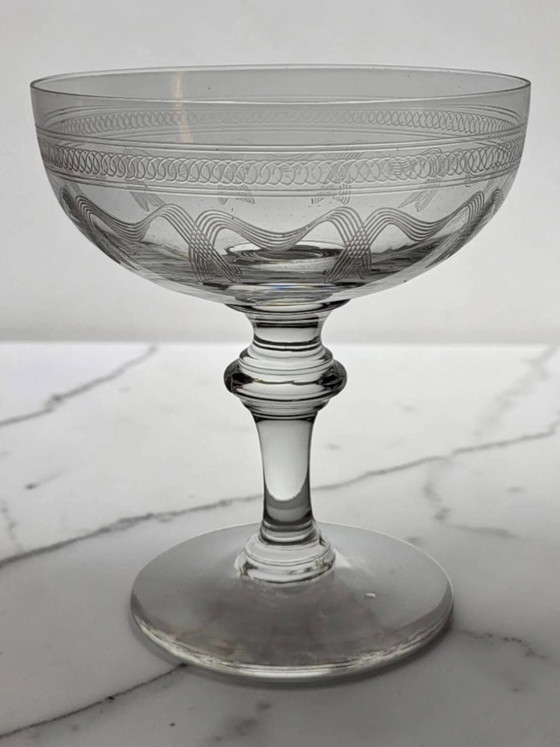 8 champagne coupes in fine crystal from the late 19th to early 20th century. – Glass & Decanter, Glass (photo 2 of 12)