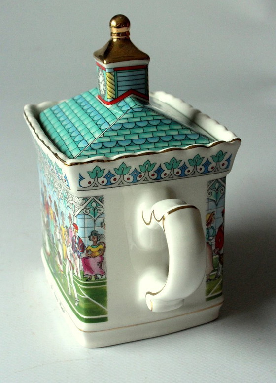 Image 1 of Théière design « Le Match de Tennis » de Sadler, céramique des années 1980