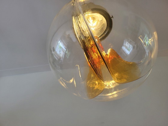 Image 1 of Grande lampe suspendue vintage en verre de Murano par Kaiser Leuchten