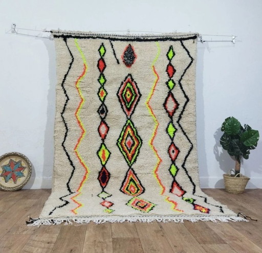 Berber Azilal Wool Rug – Symbolism & Vibrations Handwoven (254 × 155 cm)