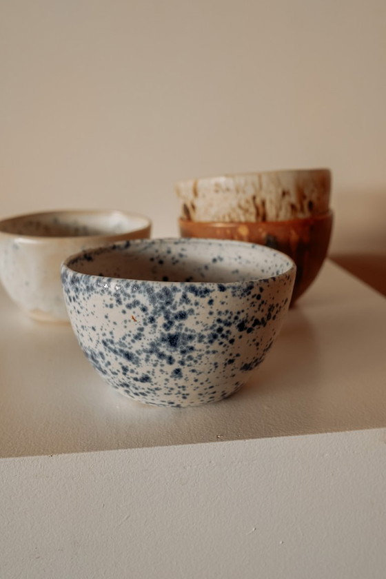 Image 1 of Unique handmade ceramic cappuccino mugs - set of 4