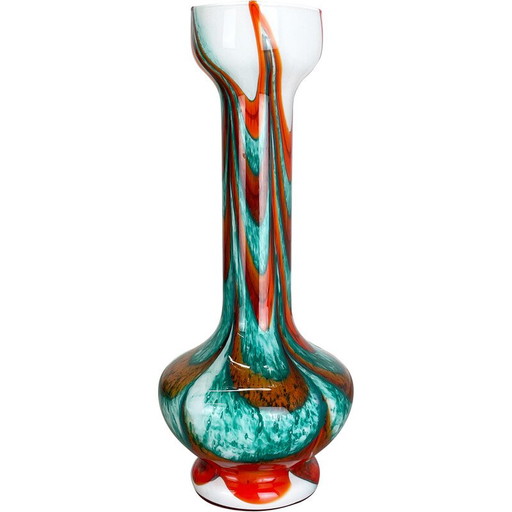 Vase Vintage Pop Art "Multicolor" par Opaline Florence, Italie 1970