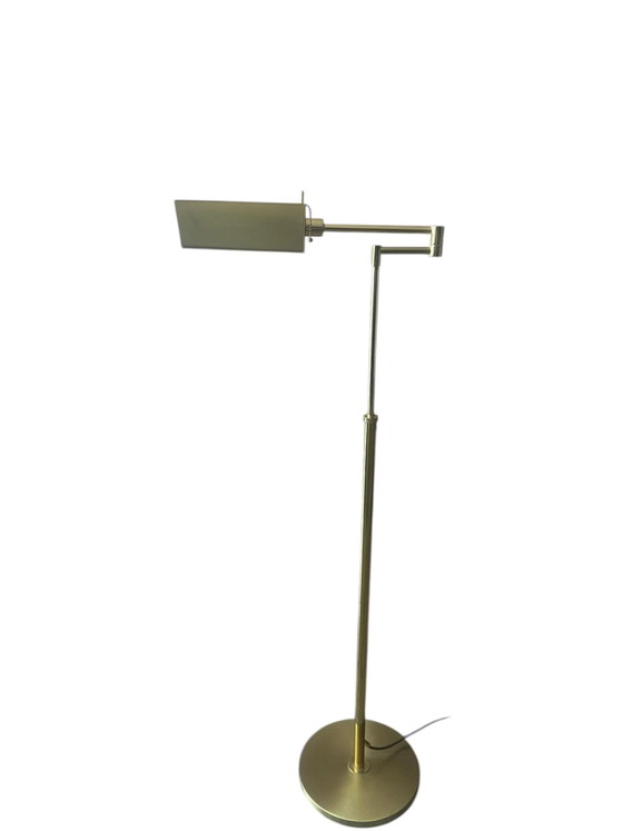 Vintage Messing Vloerlamp met Scharnierende Arm – Verstelbare Leeslamp Jaren 70 Stijl – Mid Century Modern (photo 3 of 17)