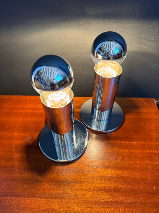 Image 1 of Chromen buislampen in Space Age-stijl