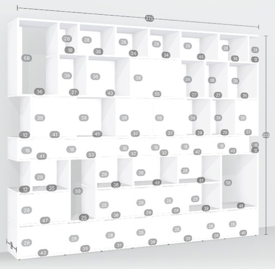 Image 1 of Rangement mural Tylko blanc avec portes et tiroirs