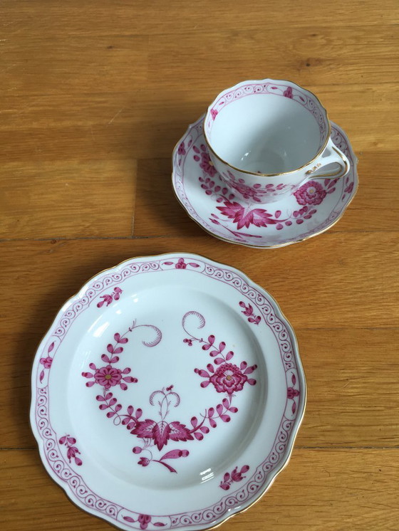 Image 1 of Mokkaservice Indisch Purpur von Meissen ( 1850-1924)