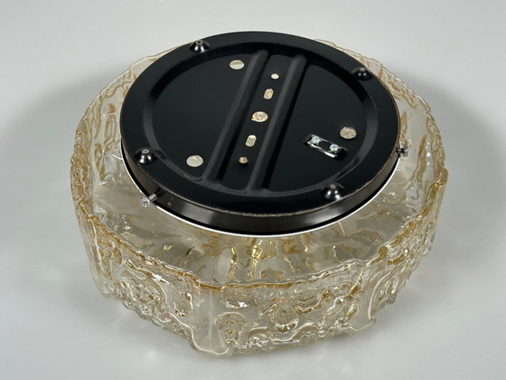 Image 1 of Plafonnier années 60/70, encastré, verre, métal, design futuriste