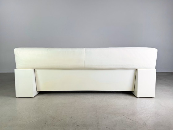 Image 1 of Originale Knoll Brigadier a tre posti, in pelle bianca, Cini Boeri 1980