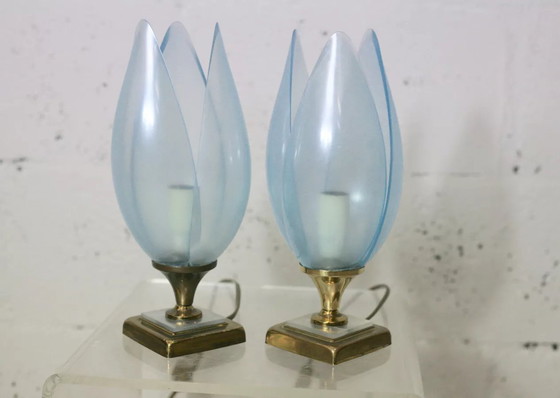 Image 1 of 2x Blue Lamps Published by Rougier
