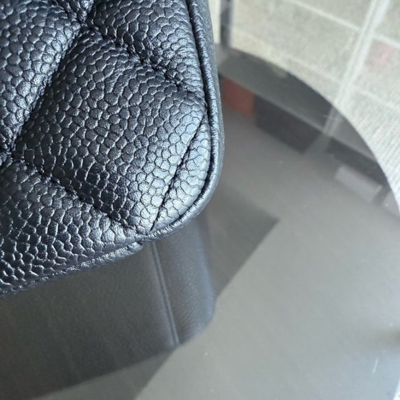 Image 1 of Chanel Seasonal Flap Bag - Caviar Quilted Medallion Soul Black Caviar Gold Hardware Microchip