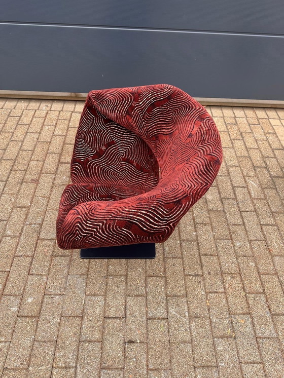 Image 1 of Sedia Ribbon Artifort + Pouf Pierre Paulin in tessuto Pierre Frey. Condizioni perfette!!