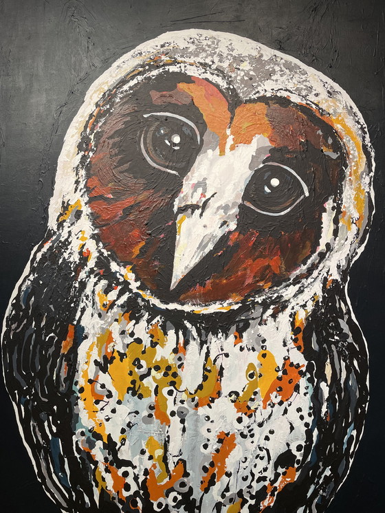 Image 1 of Painting Portrait Of A Barn Owl