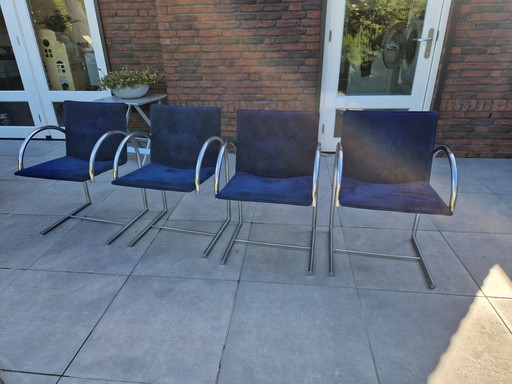 4 Esszimmerstühle Metaform Cirkel Blau Alcantara Stoff