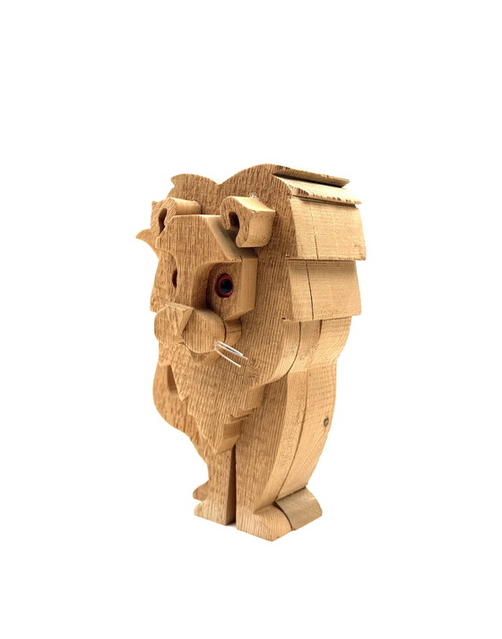 Image 1 of Bottega Michelangeli, escultura de león en madera, Orvieto, Italia, años 70