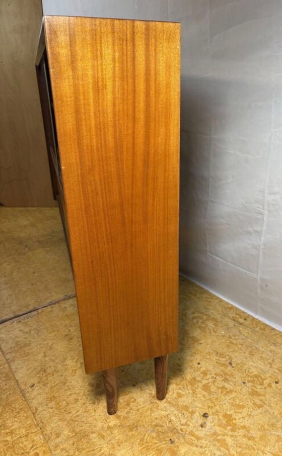 Image 1 of Vintage teak bookcase in mid-century retro style by Herbert E. Gibbs, 1960  Sleek • Stylish • Practical British design