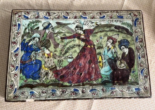 Antique Persian faience plate