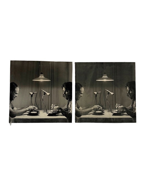 Gerry Hunt (1927 - 2023), 'Transitive Relationships' set of  2 photographical works mounted on wood panels, UK 1979