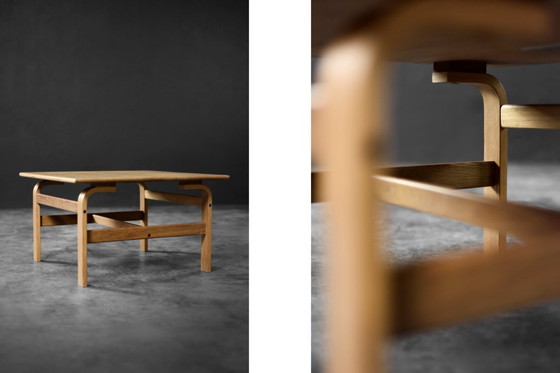 Image 1 of Vintage Mid-Century Scandinavian Modern Low Brown Oak Coffee Table by Karl-Erik Ekselius for JOC Vetlanda, 1960s