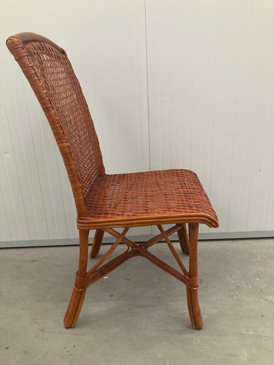 Image 1 of Sedie da pranzo vintage in rattan tropicale boho