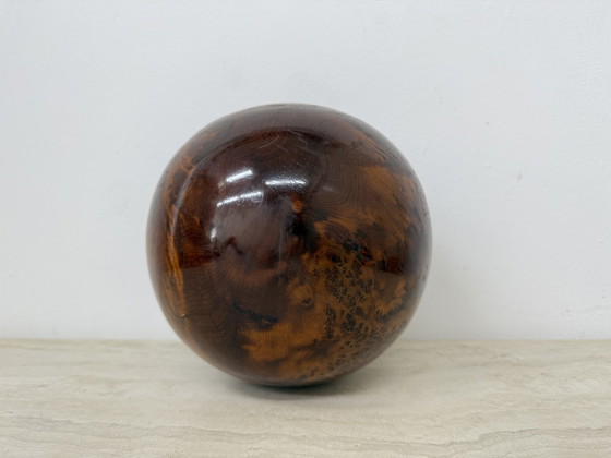 Image 1 of Large antique burl wood ball decorative wooden ball
