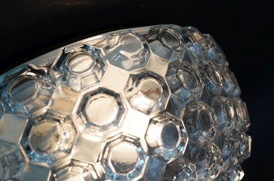 Image 1 of Lampada da soffitto vintage Limburg con vetro a bolle, modello A 643, a incasso, anni '70.