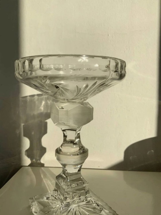 Image 1 of Rare Set of 3 Bohemian Crystal Objects – Historicism Period (ca. 1880-1890)