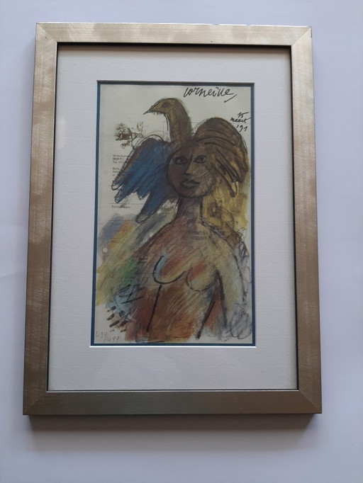 Corneille - Screenprint. Title, "La Femme et l'oiseau de Maastricht."