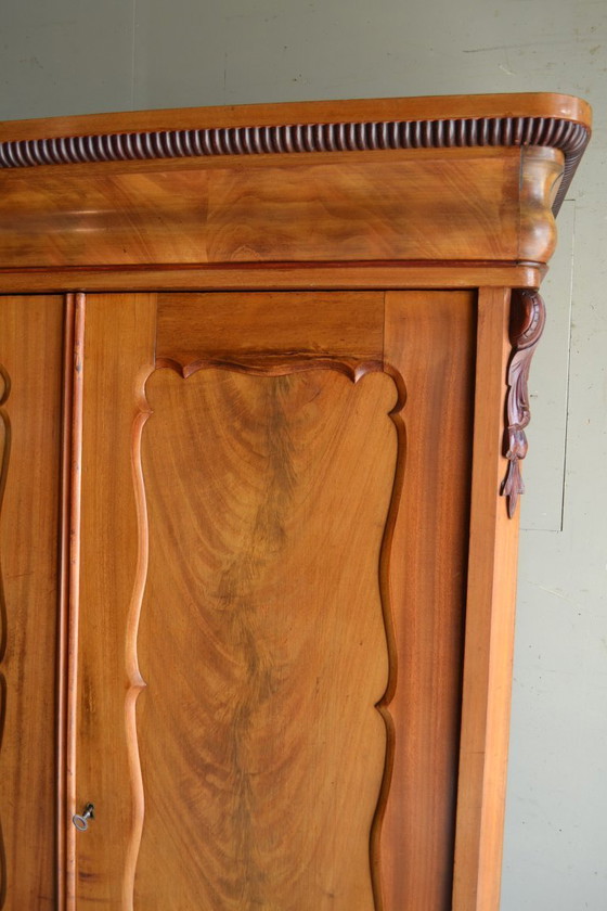 Image 1 of Antique Mahogany Wooden Biedermeier Maid's Cupboard