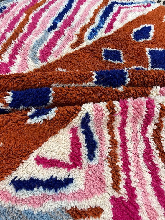 Image 1 of Kleurrijk Marokkaans Mrirt Wollen Vloerkleed 230x260 cm - Handgeweven Berber Tapijt, Levendig Geometrisch Boho Decor