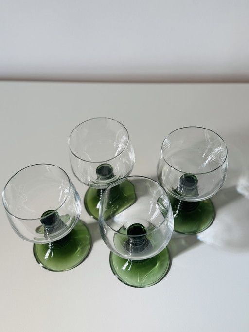 4x Vintage 1970s Luminarec Wine Glasses