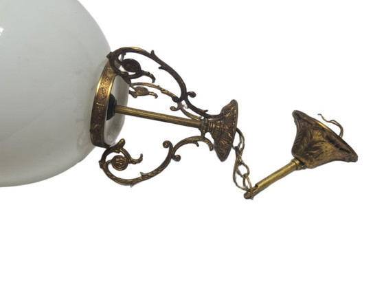 Vintage Pending Lamp, Poland, 1960s – Pendant lamps, Glass, Metal (photo 9 of 10)