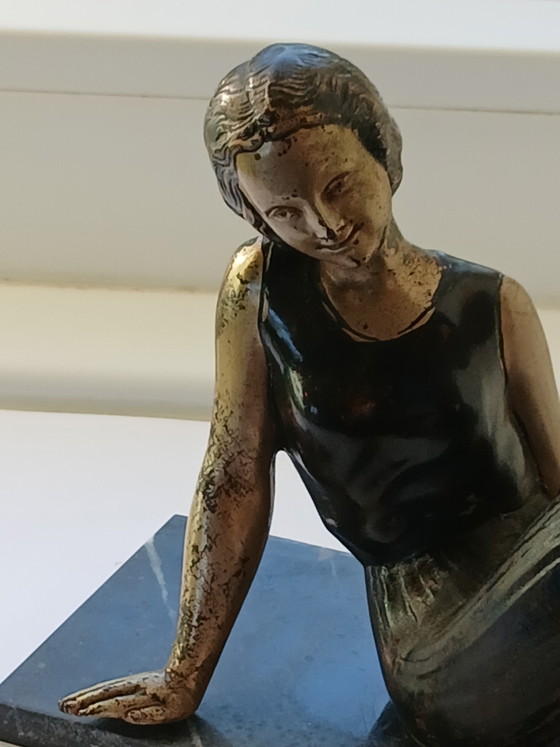 Statuetta Art Déco "Elegante donna languida" in lega di zinco - anni '30 – Oggetti decorativi, Other (photo 6 of 8)
