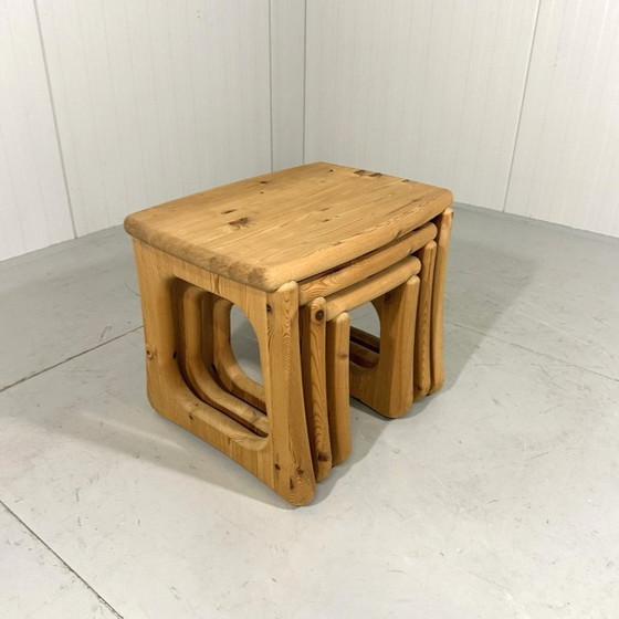 Image 1 of Tables d'appoint Pine Mimiset de style Rainer Daumiller, années 1970