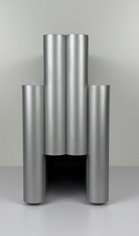 Image 1 of 2 x Kartell design magazine holder Giotto Stoppino silver-grey metallic