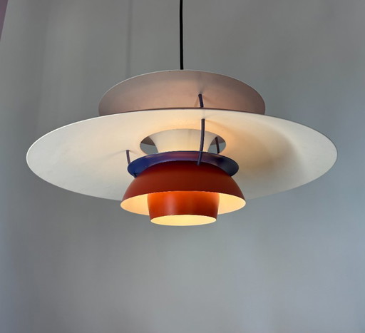 Louis Poulsen PH5 dänische Pendelleuchte rot