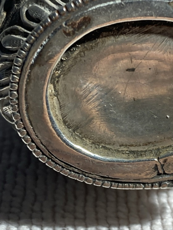 Image 1 of Flacon Khlôl tabatière à priser en argent et capuchon turquoise 